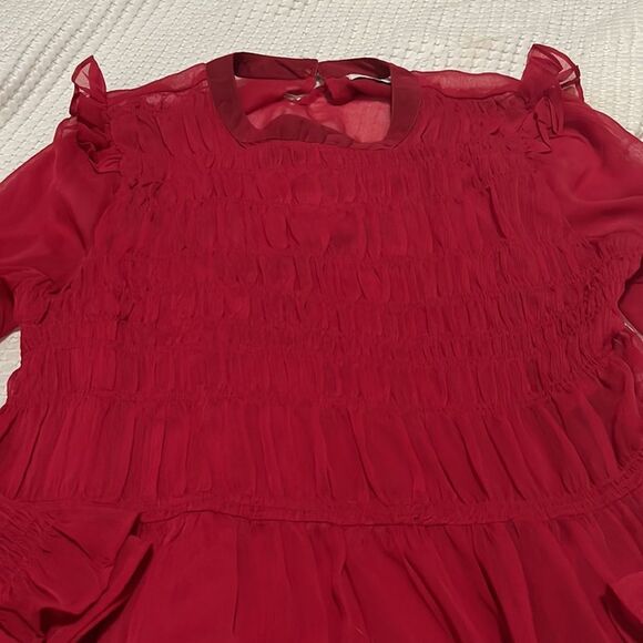 EUC- ASOS - 8. Red Sheer Mini Dress - Picture 4 of 8